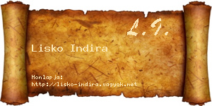 Lisko Indira névjegykártya